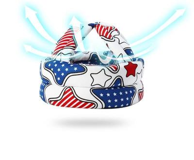 Baby Head Protector Helmet Red White Blue Stars Unisex Cotton