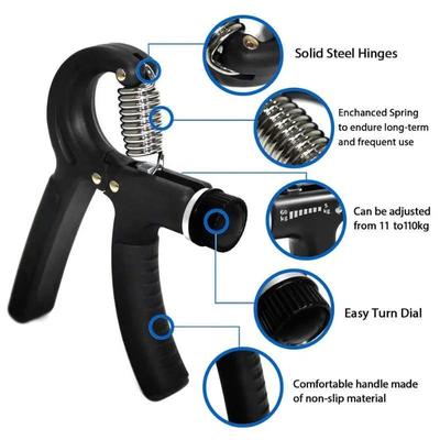 Hand Gripper Adjustable Resistance 10-40kg Non-Slip Black thumbnail 4