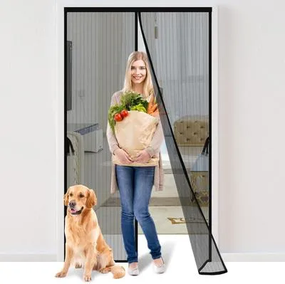 Magic Mesh Magnetic Screen Door Black 80x36"