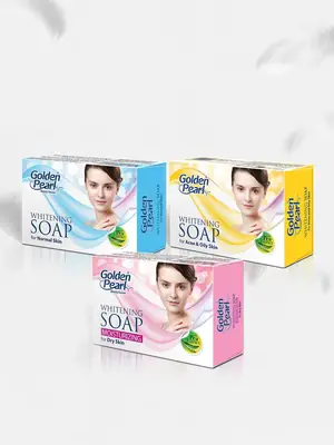 Golden Pearl Whitening Soap Pack of 3 for All Skin Types