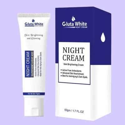 Gluta White Night Cream 50gm All Skin Types Whitening Brightening