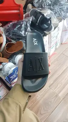 Men's Rubber Fancy Slide Slippers (AIX-BLACK)