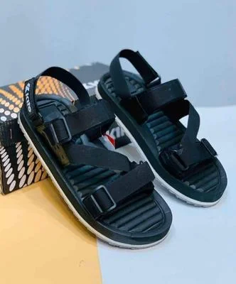 Men Black Elastic Sports Sandals All Season Comfortable