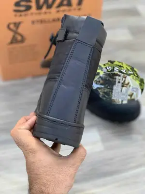 Men's Synthetic Leather Fancy Knee High Boots (BLACK SWAT) - ORG thumbnail 3