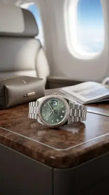 Rolex Datejust Inspired Luxury Men's Analog Watch – Silver & Green