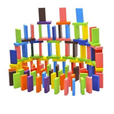 Wooden Dominos Set for Kids Color Matching & Learning thumbnail 2