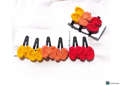 handmade crochet bow,flower,star,butterfly style hair pins and pony hair accessories 