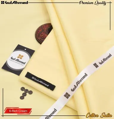 Premium Cotton Satin Suit Fabric Rich Cream Winter Daily Wear