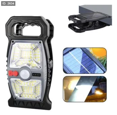 Solar Flame Light with Motion Sensor, Rechargeable, Black