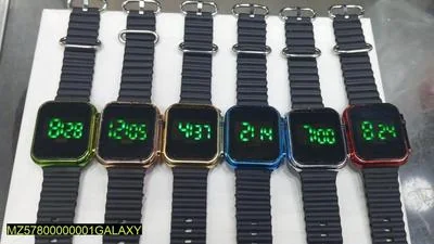 Men's Digital Watch Rubber Strap 35mm Round Display