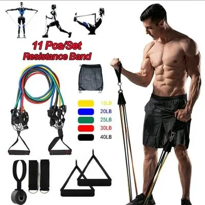 11-Piece Resistance Band Set for Home Gym Fitness Training