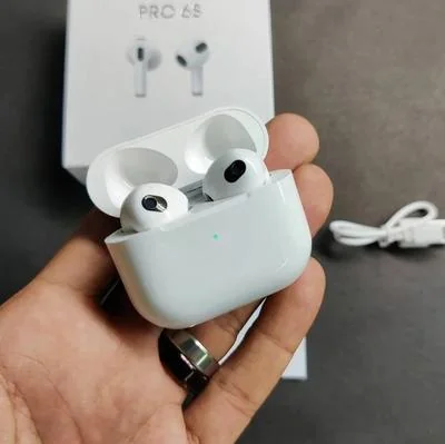 White Bluetooth 5 Airpods Pro 6S with Super Bass & Smart Touch