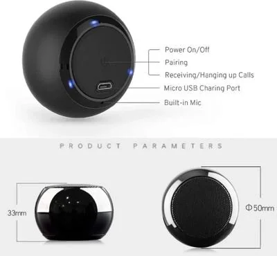 Compact Bluetooth Speaker with Rechargeable Battery - Mini Design thumbnail 2