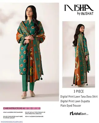 3 Pcs Women's Unstitched Digital Print Suit