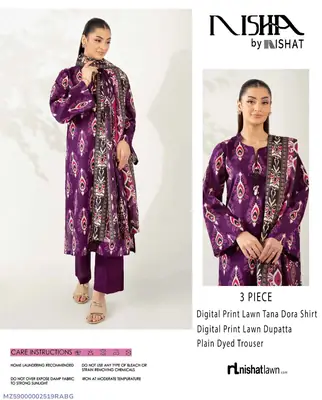 3 Pcs Women's Unstitched Digital Print Suit