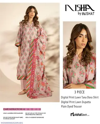 3 Pcs Women's Unstitched Digital Print Suit