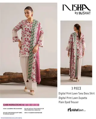 3 Pcs Women's Unstitched Digital Print Suit