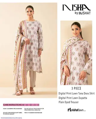 3 Pcs Women's Unstitched Digital Print Suit