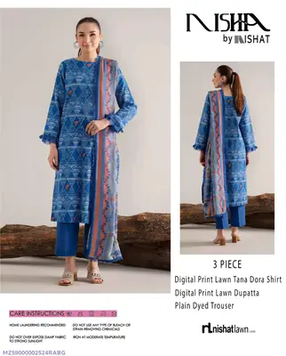 3 Pcs Women's Unstitched Digital Print Suit