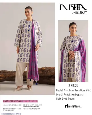 3 Pcs Women's Unstitched Digital Print Suit