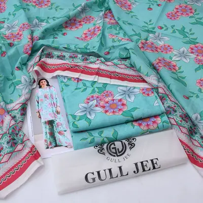 3 Pcs Women's Unstitched Digital Print Suit thumbnail 2