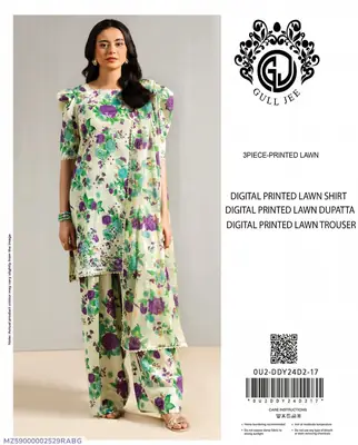 3 Pcs Women's Unstitched Digital Print Suit