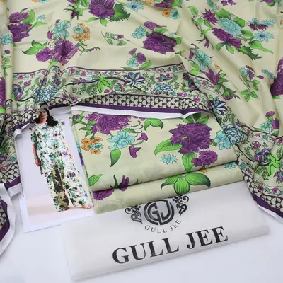 3 Pcs Women's Unstitched Digital Print Suit thumbnail 2