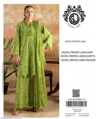 3 Pcs Women's Unstitched Digital Print Suit