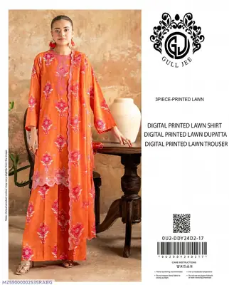 3 Pcs Women's Unstitched Digital Print Suit