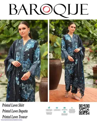 3 Pcs Women's Unstitched Digital Print Suit