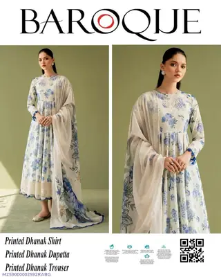 3 Pcs Women's Unstitched Digital Print Suit