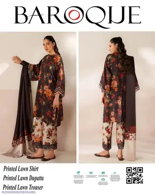 3 Pcs Women's Unstitched Digital Print Suit