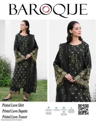 3 Pcs Women's Unstitched Digital Print Suit