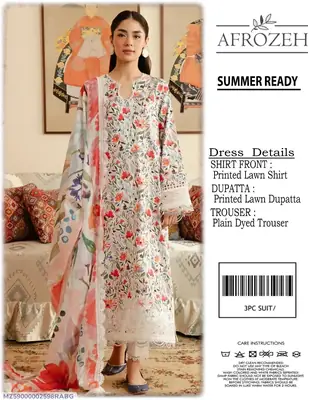 3 Pcs Women's Unstitched Digital Print Suit