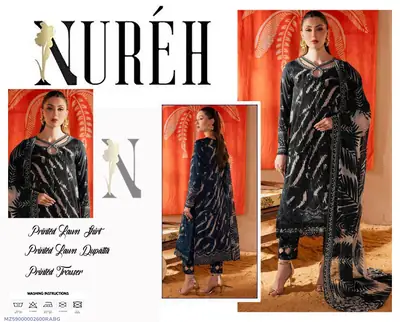 3 Pcs Women's Unstitched Digital Print Suit
