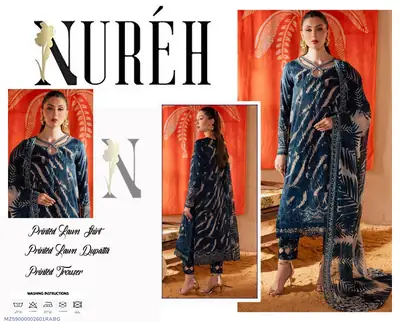 3 Pcs Women's Unstitched Digital Print Suit