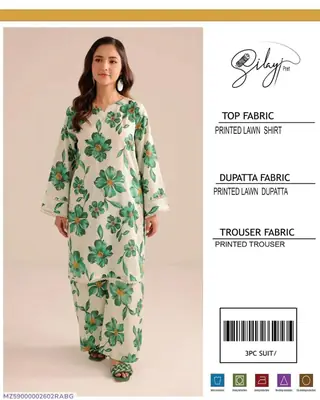 3 Pcs Women's Unstitched Digital Print Suit