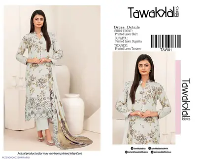 3 Pcs Women's Unstitched Digital Print Suit