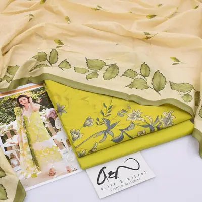 3 Pcs Women's Unstitched Digital Print Suit thumbnail 2