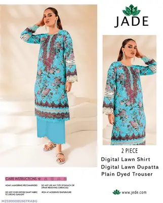 3 Pcs Women's Unstitched Digital Print Suit