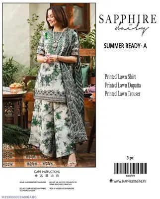 3 Pcs Women's Unstitched Digital Print Suit
