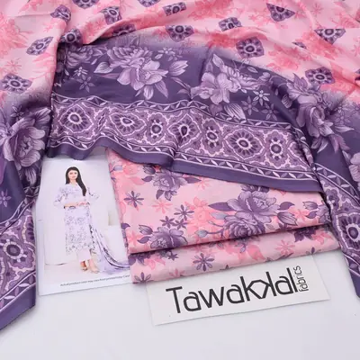 3 Pcs Women's Unstitched Digital Print Suit thumbnail 2
