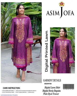 3 Pcs Women's Unstitched Digital Print Suit