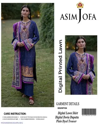 3 Pcs Women's Unstitched Digital Print Suit