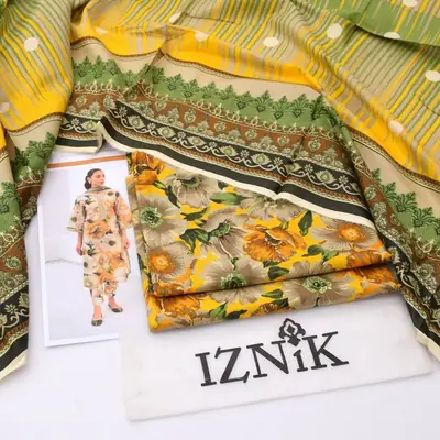 3 Pcs Women's Unstitched Digital Print Suit thumbnail 2