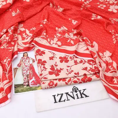 3 Pcs Women's Unstitched Digital Print Suit thumbnail 2