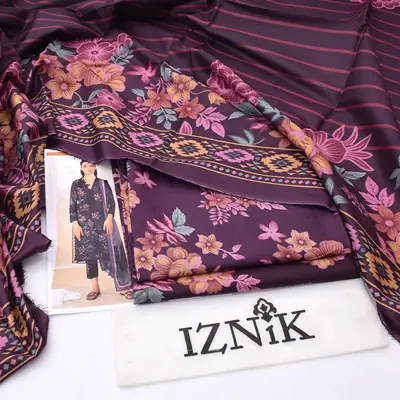 3 Pcs Women's Unstitched Digital Print Suit thumbnail 2