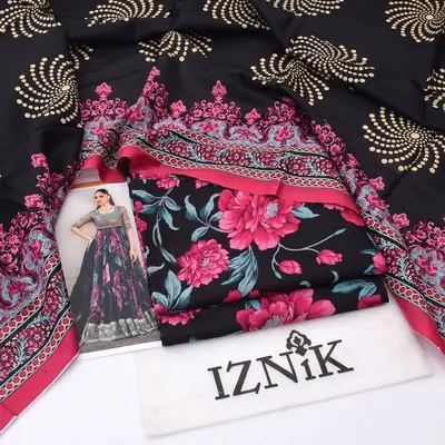 3 Pcs Women's Unstitched Digital Print Suit thumbnail 2