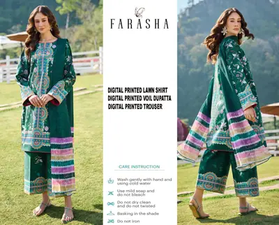 3 Pcs Women's Unstitched Digital Print Suit