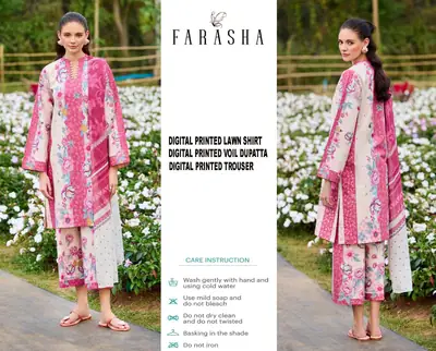 3 Pcs Women's Unstitched Digital Print Suit